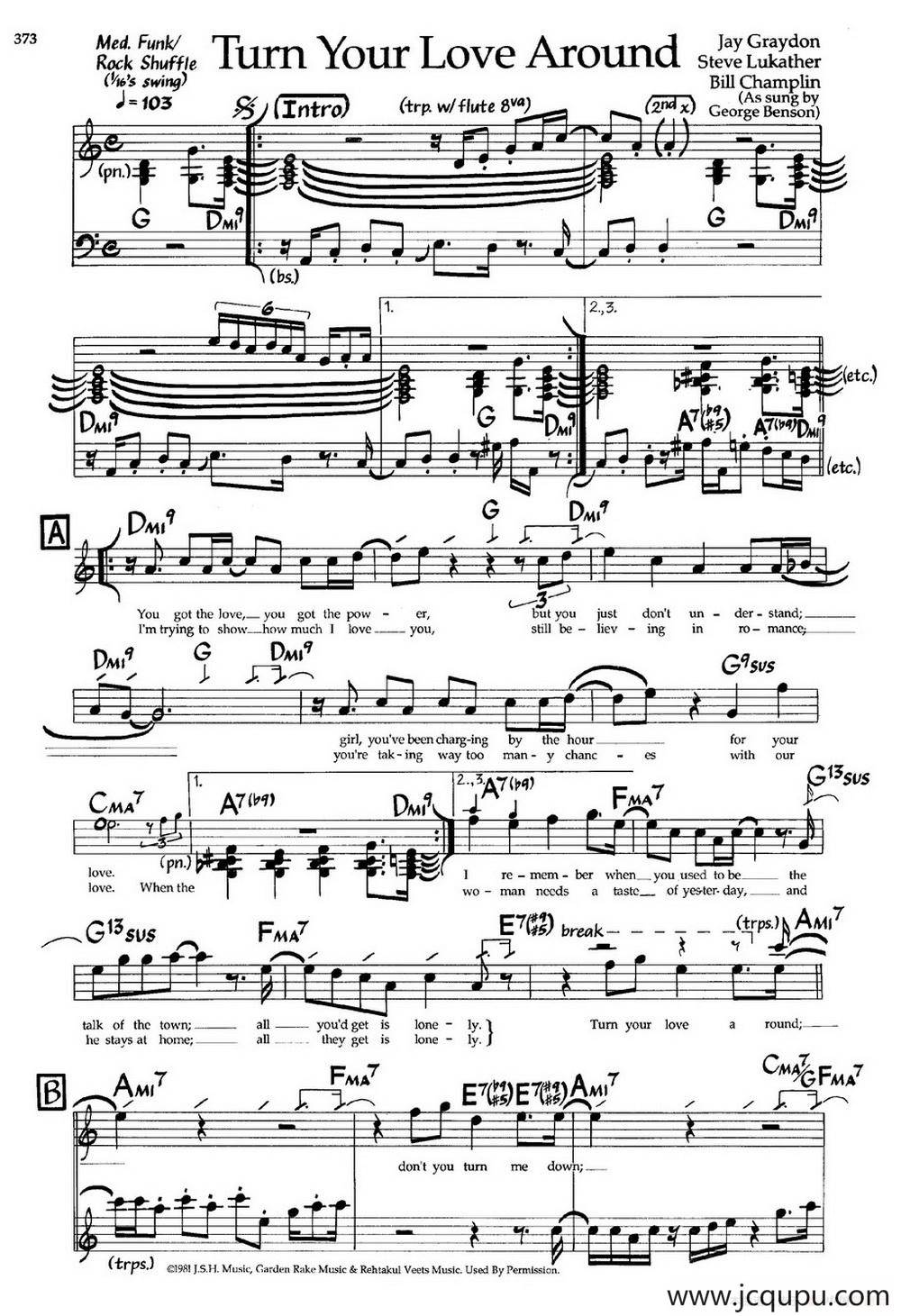 Yurn Your Love Around（爵士钢琴曲）简谱