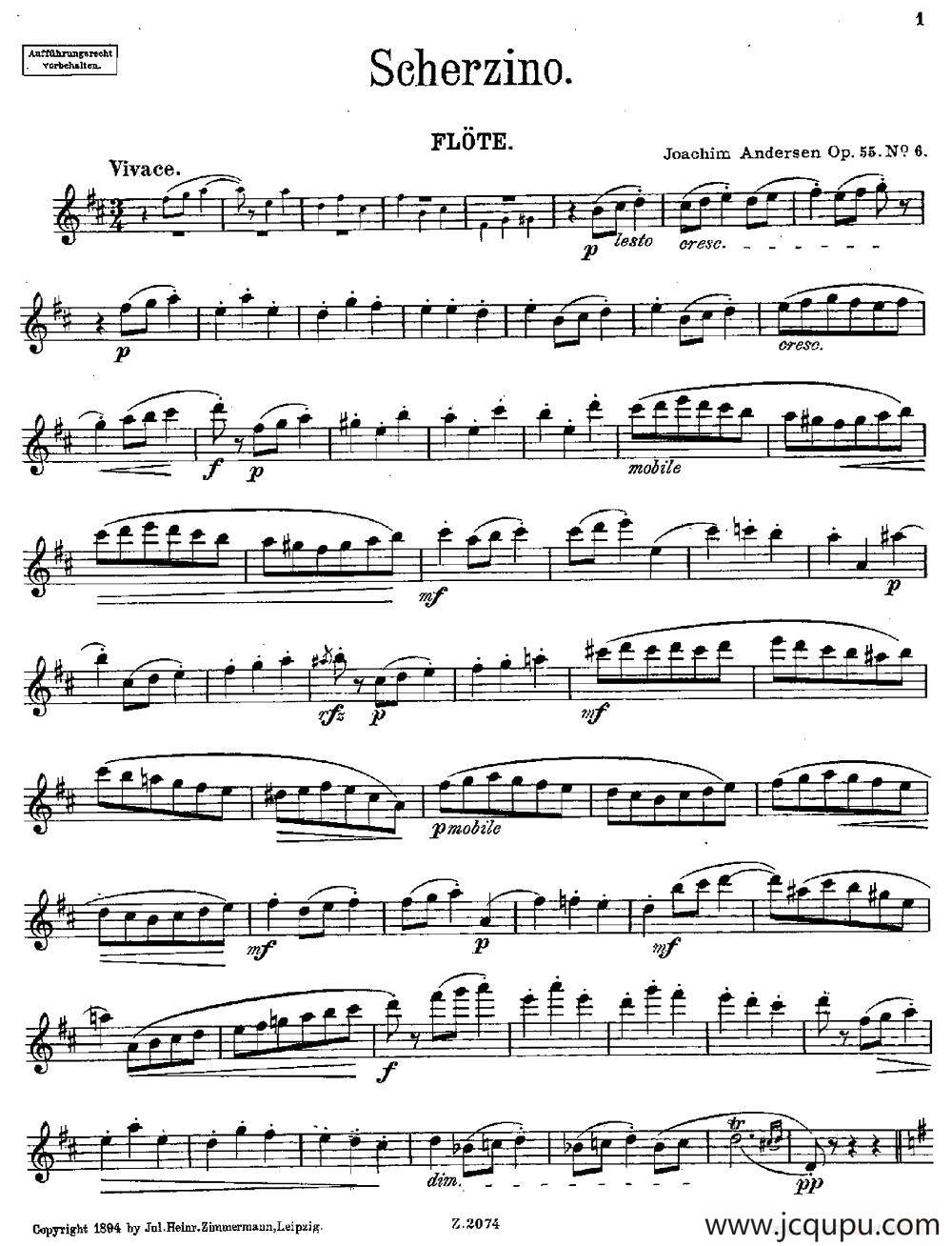 Scherzino（Op.55 No.6）简谱