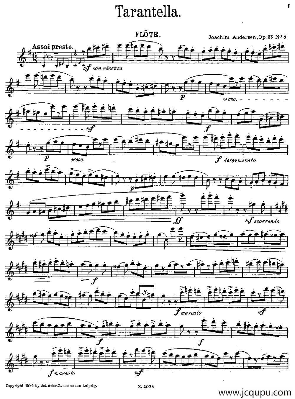 Tarantelle（Op.55 No.8）简谱