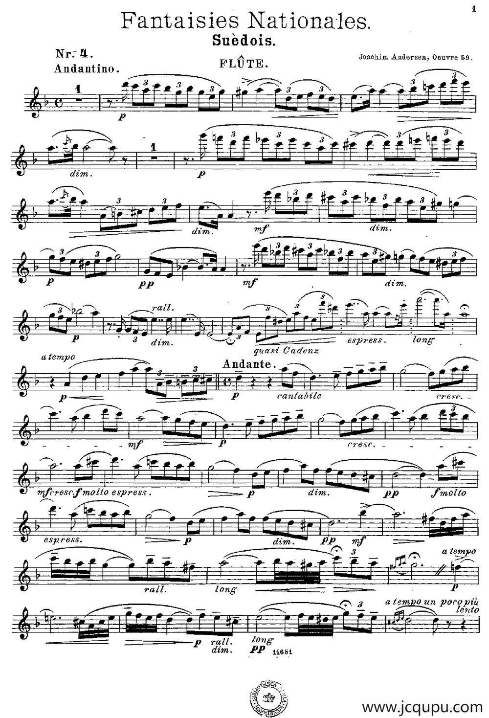 Fantaisies nationales. Suedois.（Op.59 No.4）简谱