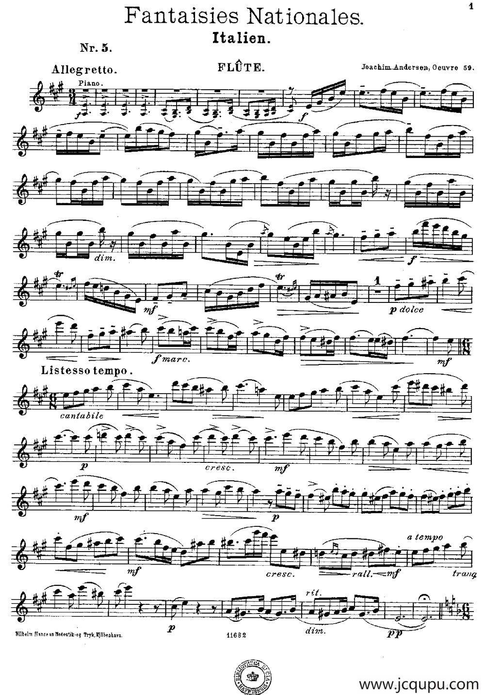 Fantaisies nationales. Italien. （Op.59 No.5）简谱