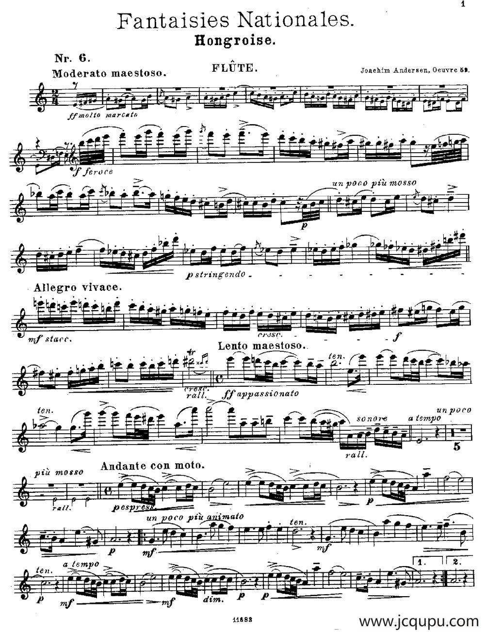 Fantaisies nationales. Hongrois.（Op.59 No.6）简谱