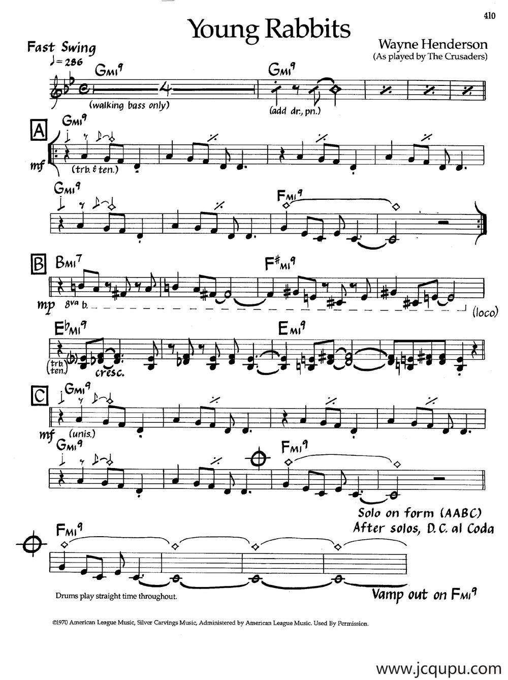 Young Rabbits（爵士钢琴曲）简谱