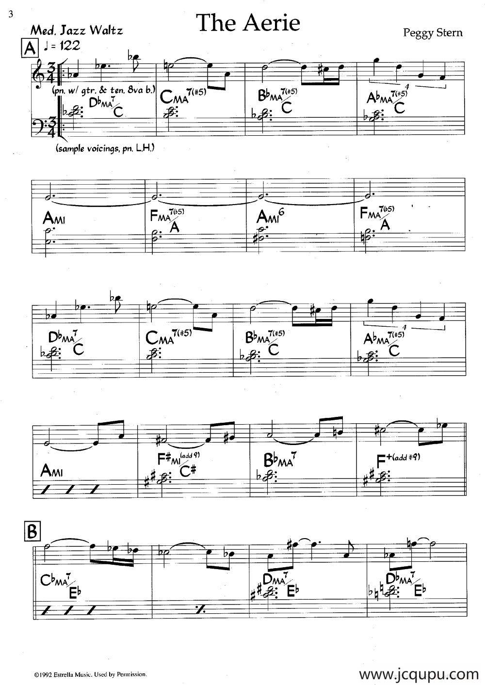 The Aerie（爵士钢琴曲）简谱