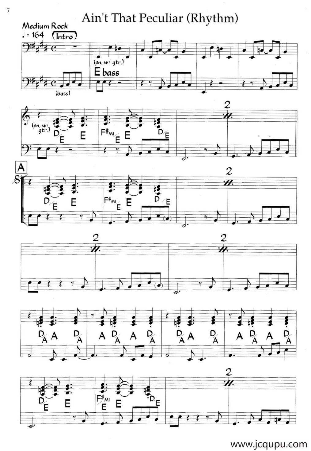 Ain't That Peculiat（爵士钢琴曲）简谱