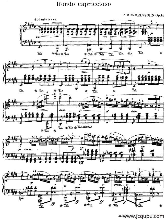 Rondo capriccioso简谱