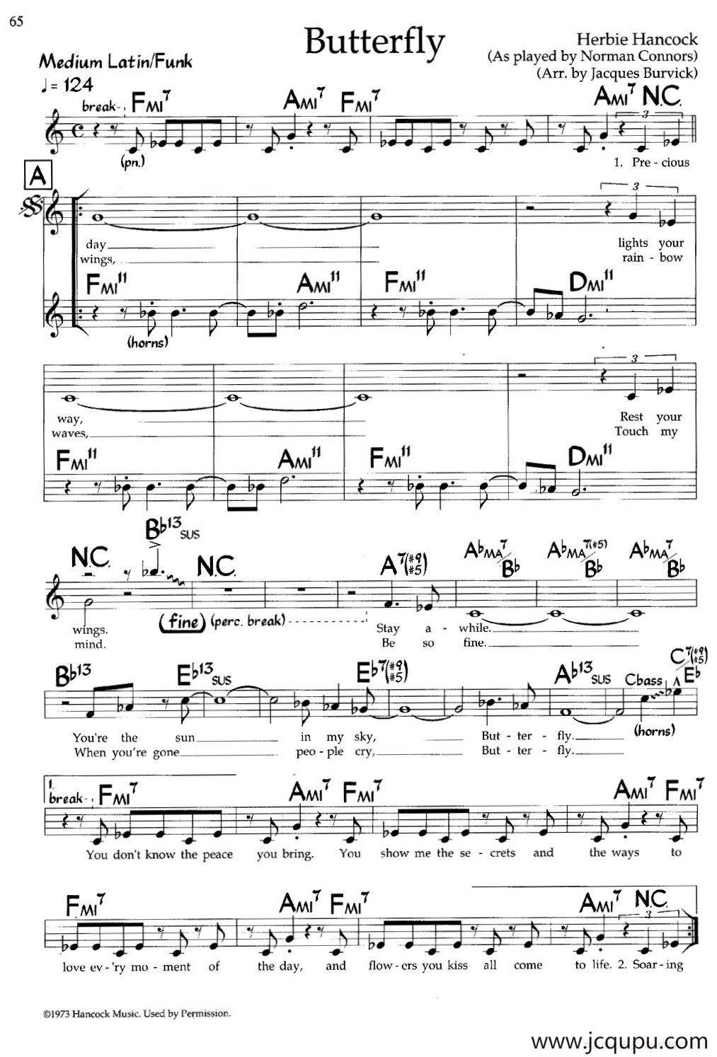 Butterfly（爵士钢琴曲）简谱