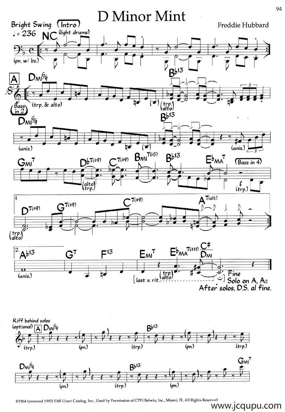 D Minor Mint（爵士钢琴曲）简谱