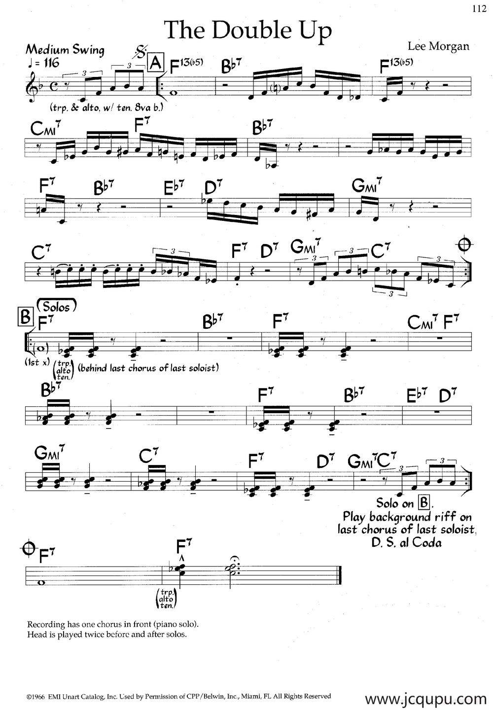 The Double Up（爵士钢琴曲）简谱
