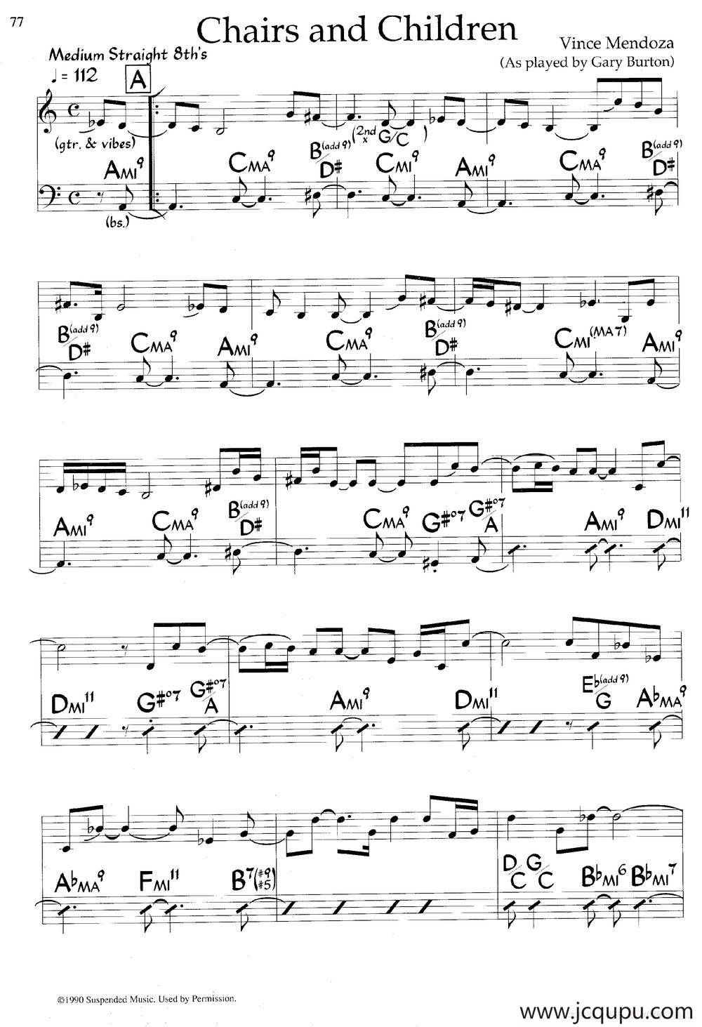 Chairs and Children（爵士钢琴曲）简谱