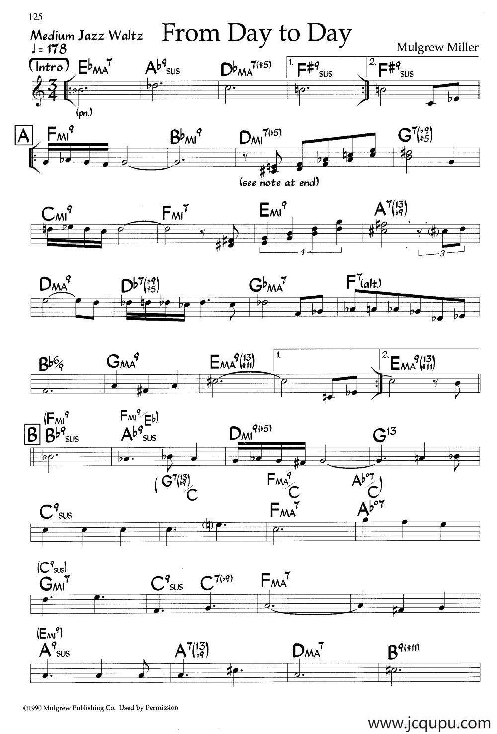 From Day to Day（爵士钢琴曲）简谱