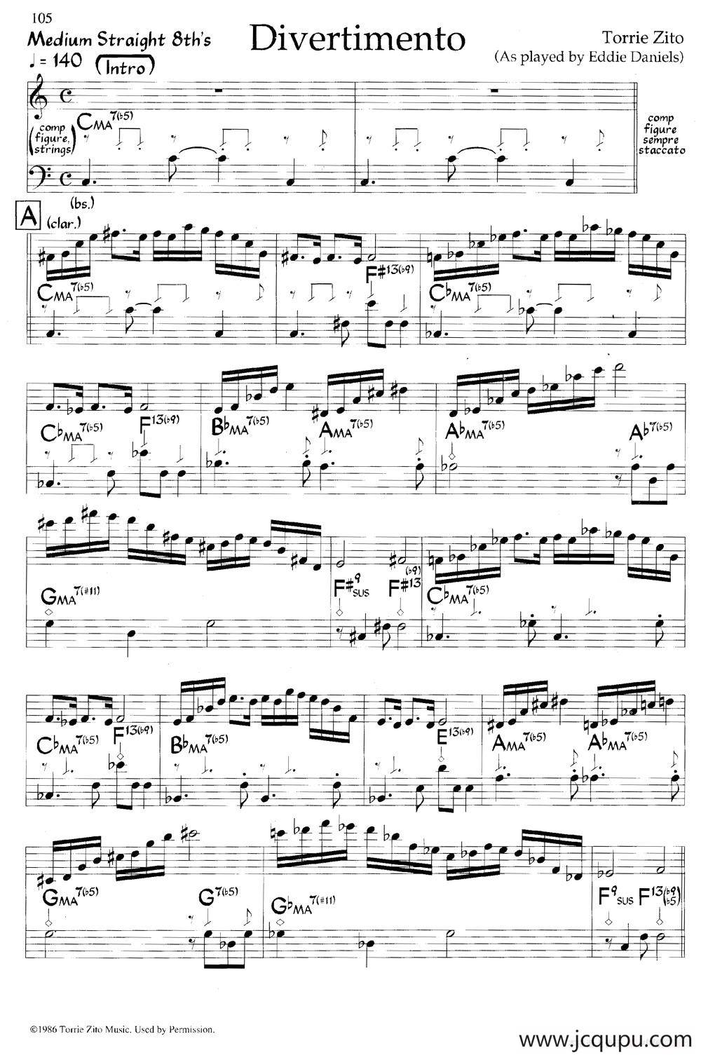 Divertimento（爵士钢琴曲）简谱