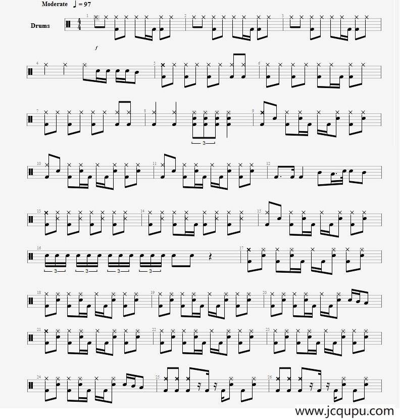 LOVE（鼓谱）简谱