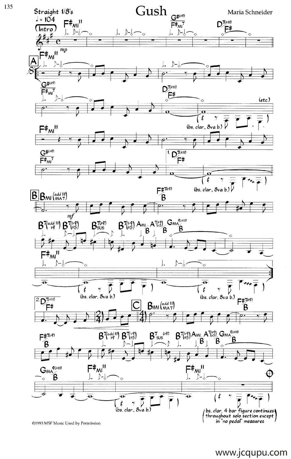 Gush（爵士钢琴曲）简谱