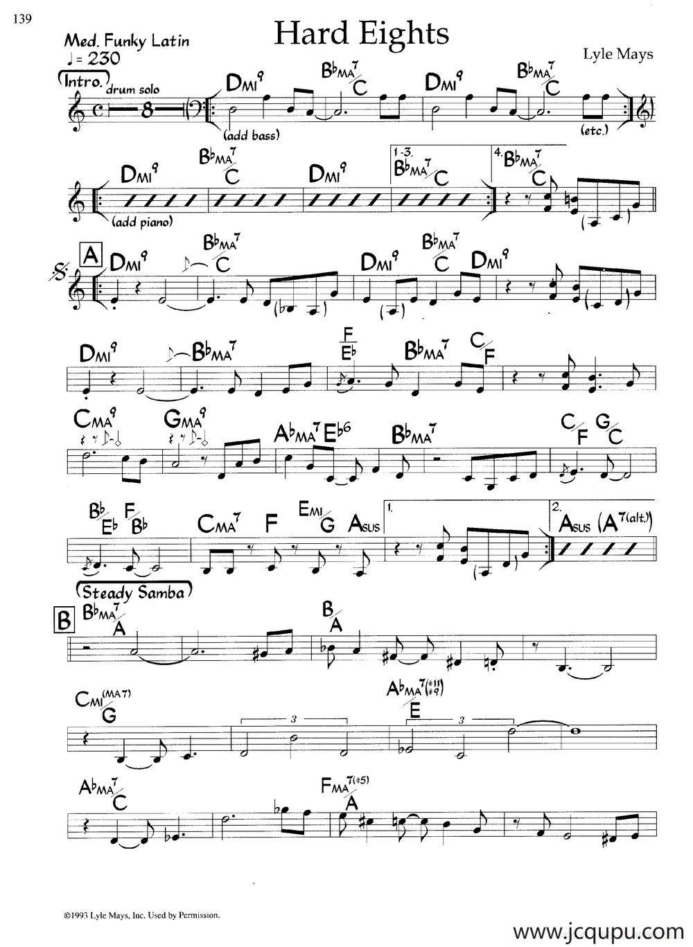 Hard Eights（爵士钢琴曲）简谱