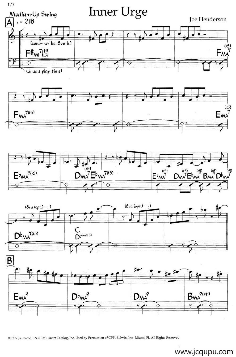 Inner Urge（爵士钢琴曲）简谱