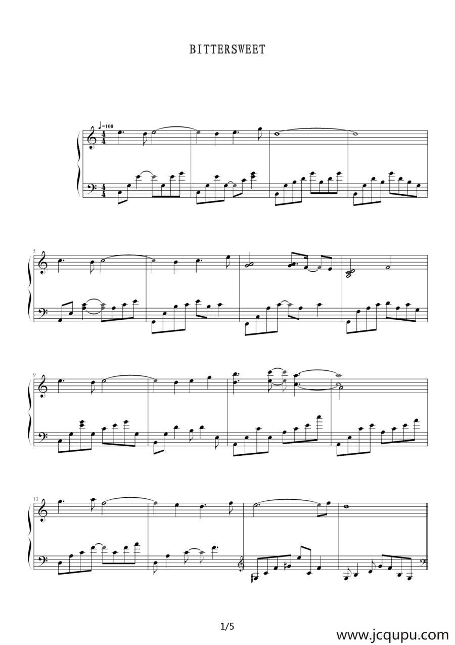 Bittersweet简谱