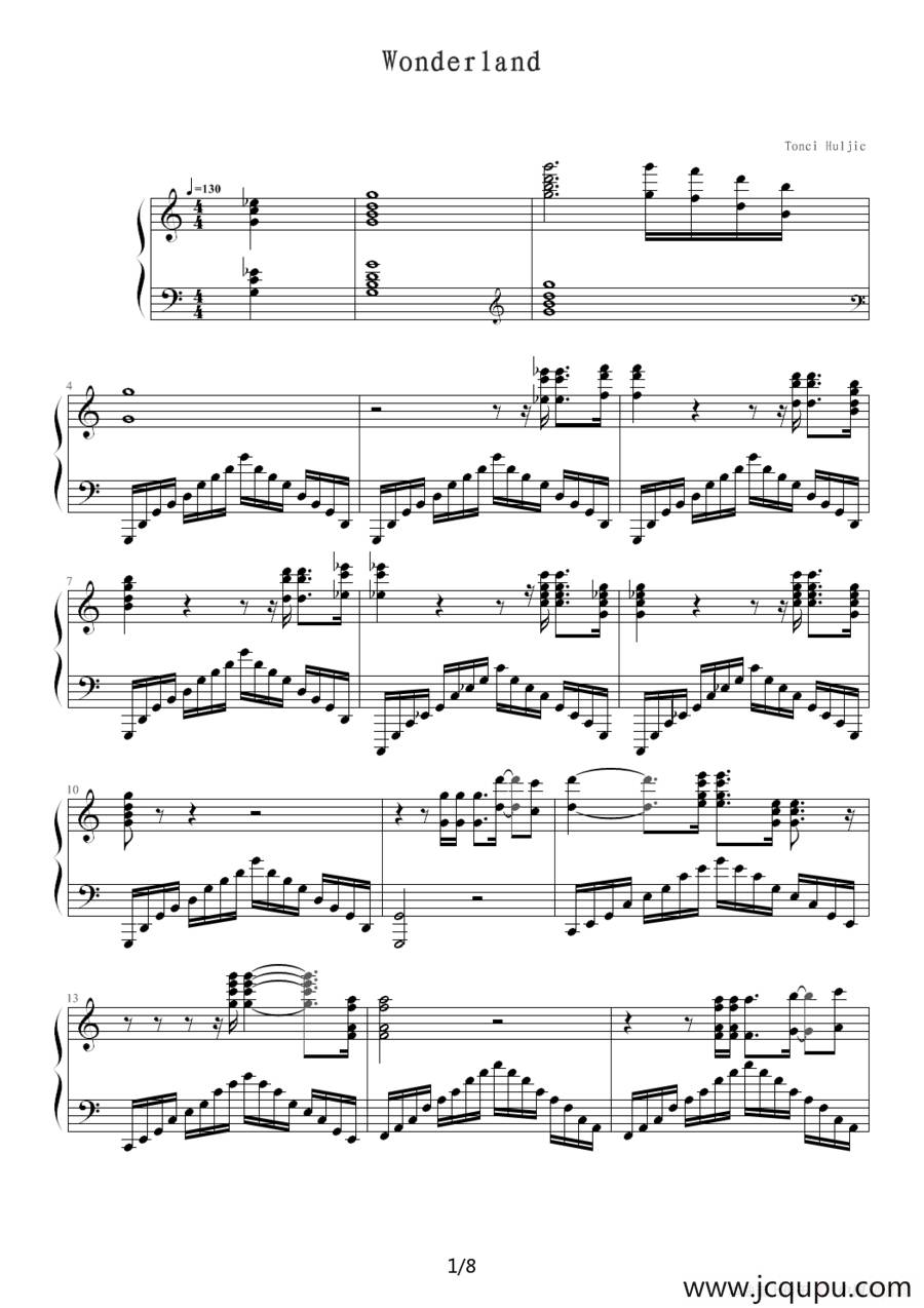 Wonderland（新乐园）简谱