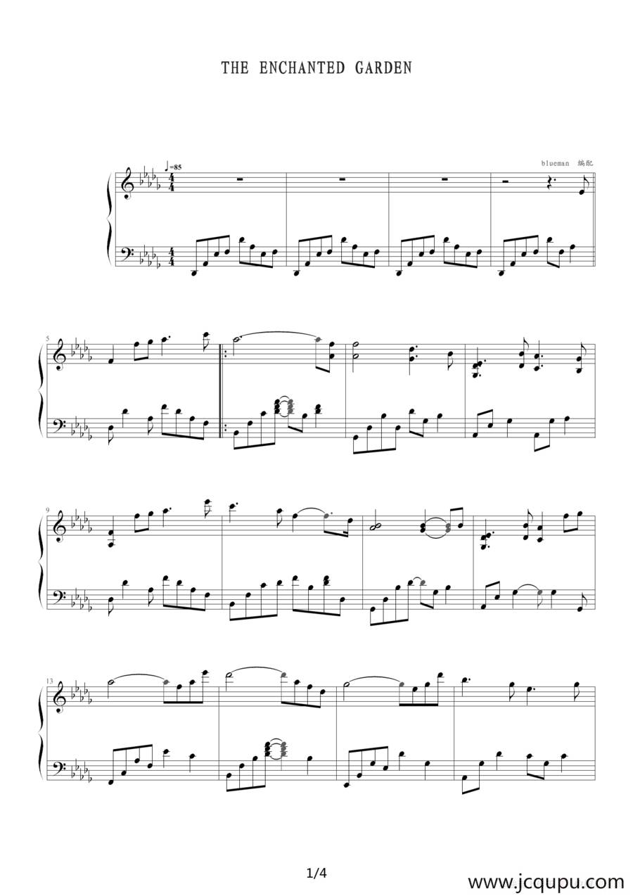 THE ENCHANTED GARDEN简谱