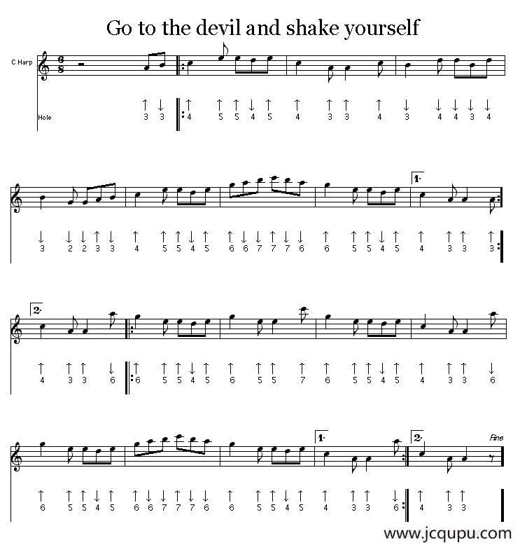 Go tu the deviland shake yourself（布鲁斯）简谱