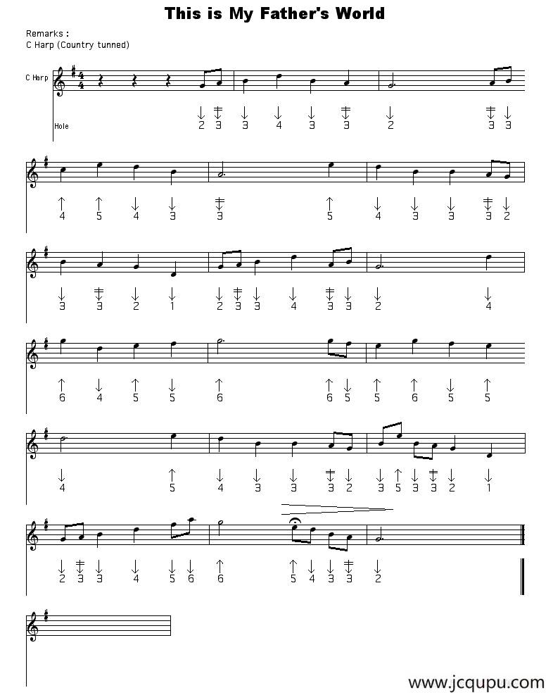 This is father's world（布鲁斯）简谱