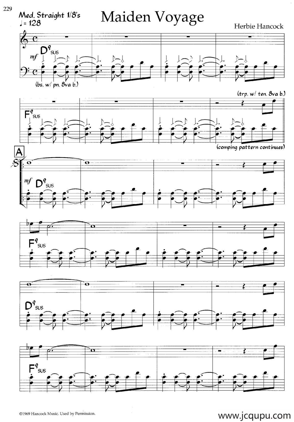 Maiden Voyage（爵士钢琴曲）简谱