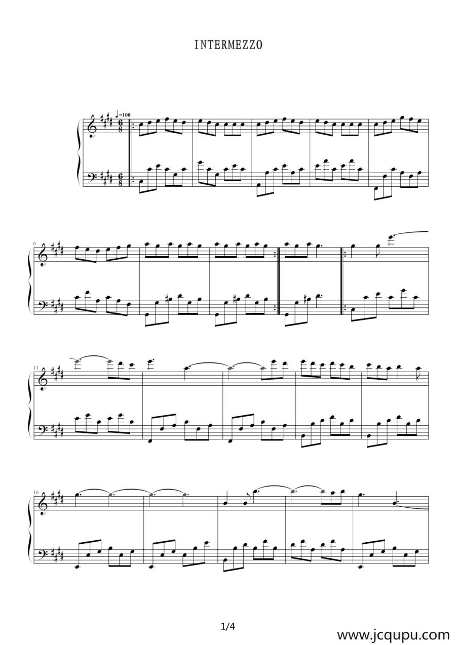 Intermezzo简谱