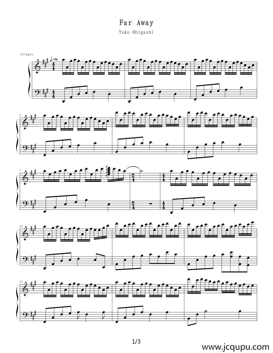 Far Away简谱