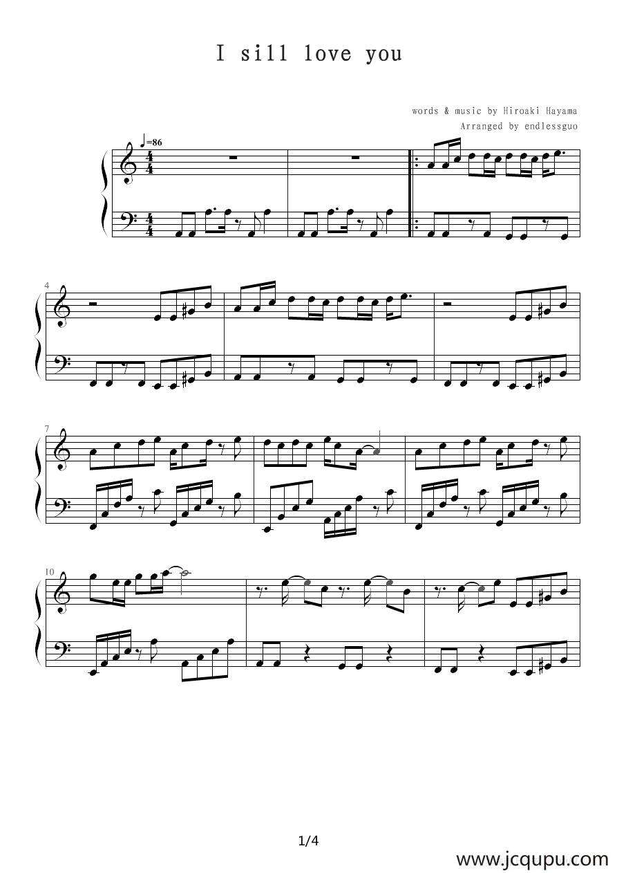 I sill love you简谱