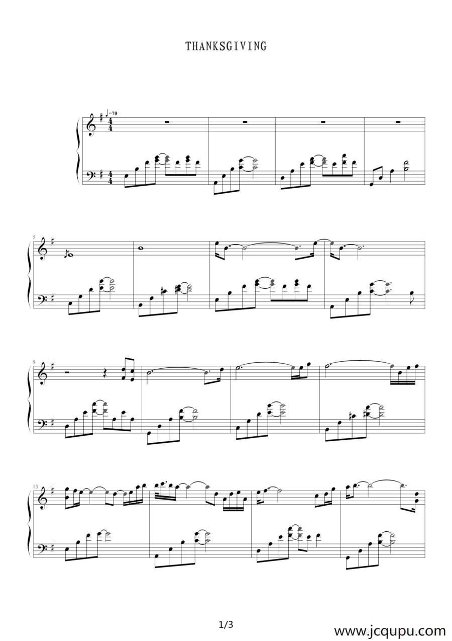 Thanksgiving简谱