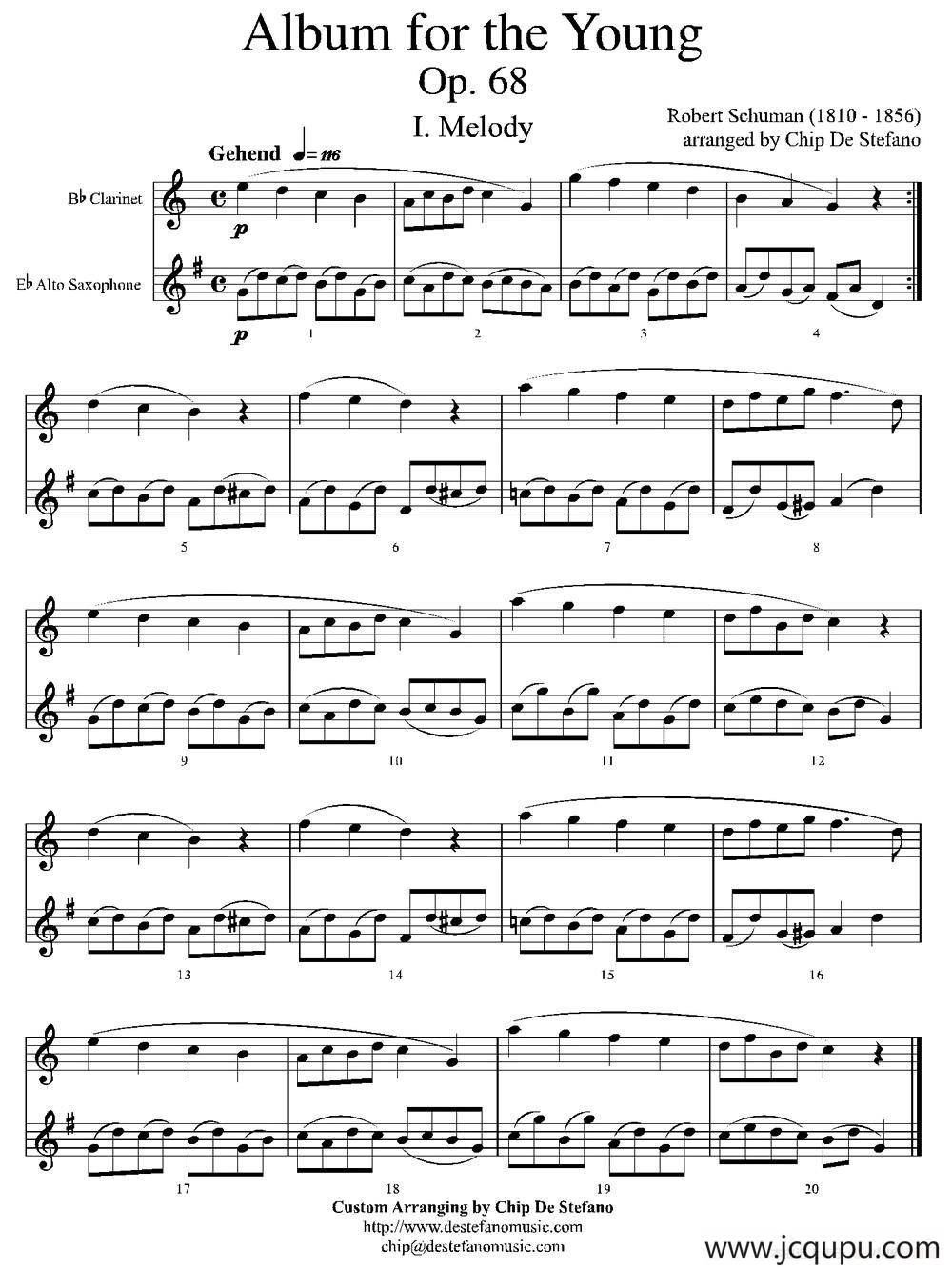 Album for the Young（年轻人的相册）（单簧管和萨克斯二重奏）简谱