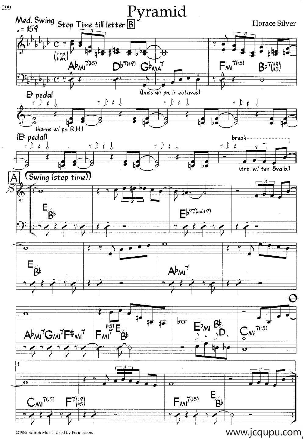 Pyramid（爵士钢琴曲）简谱