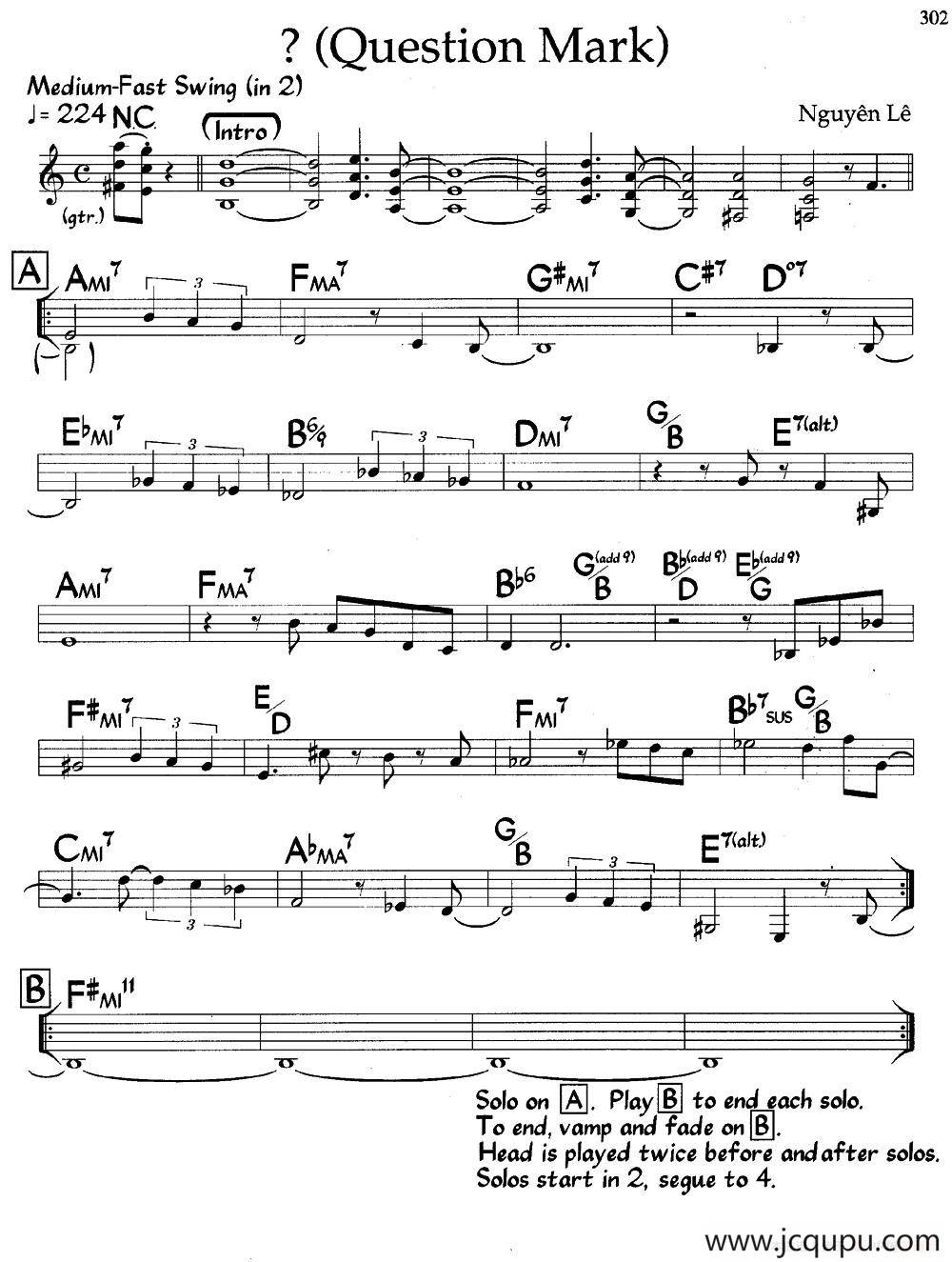?(Question Mark)（爵士钢琴曲）简谱