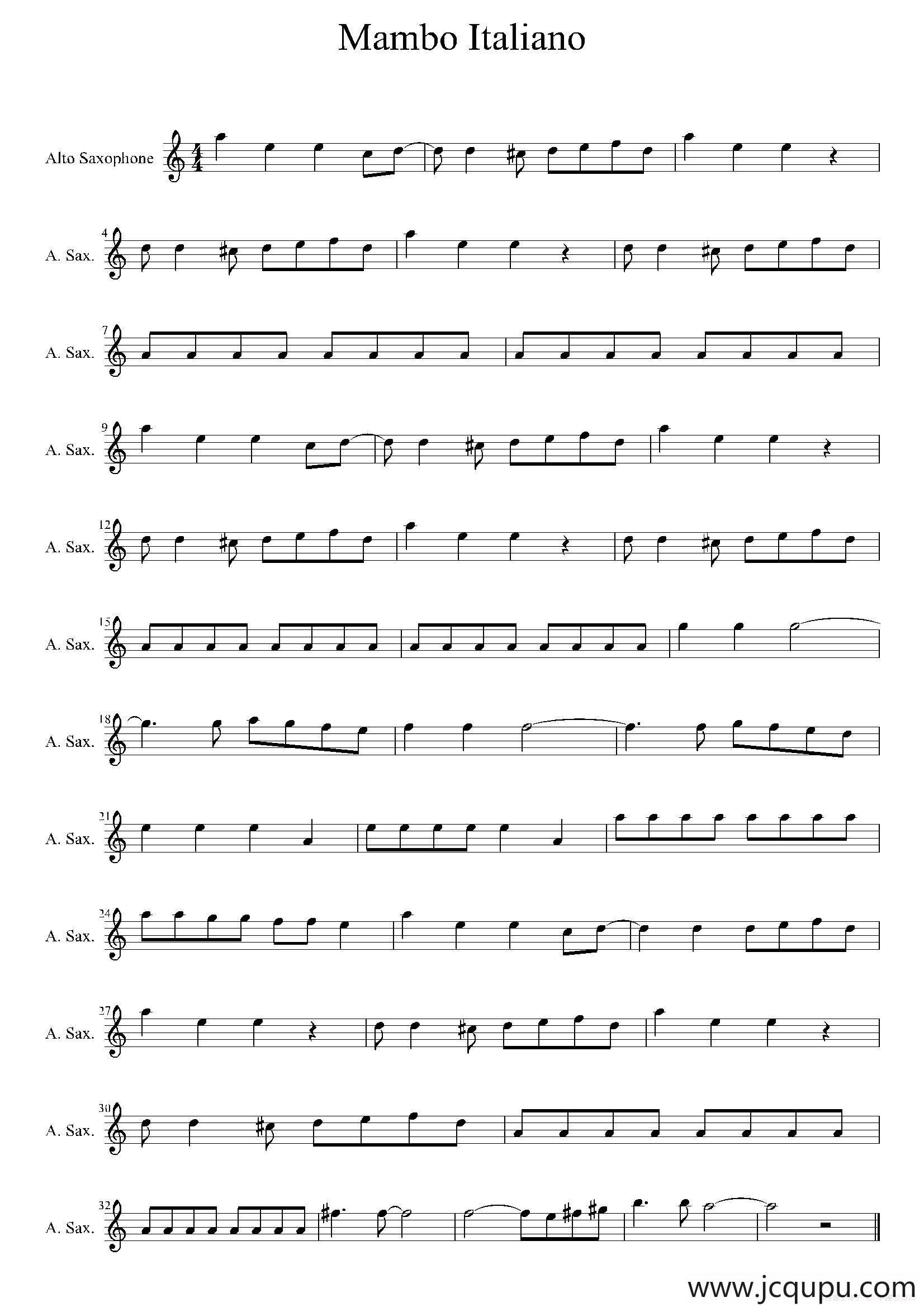 Mambo Italiano简谱