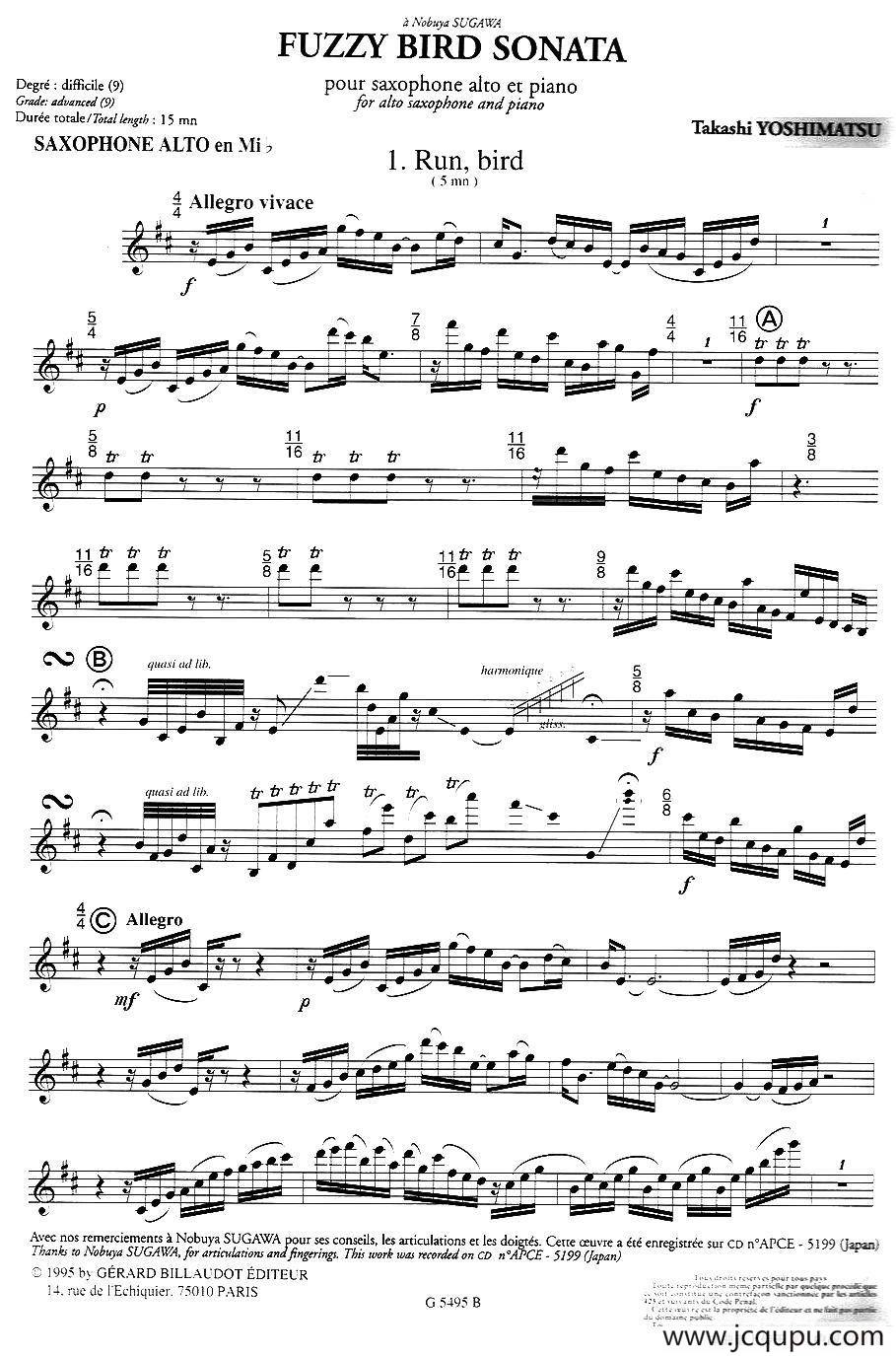 Fuzzy Bird Sonata（绒毛鸟奏鸣曲）（1、Run Bird）简谱