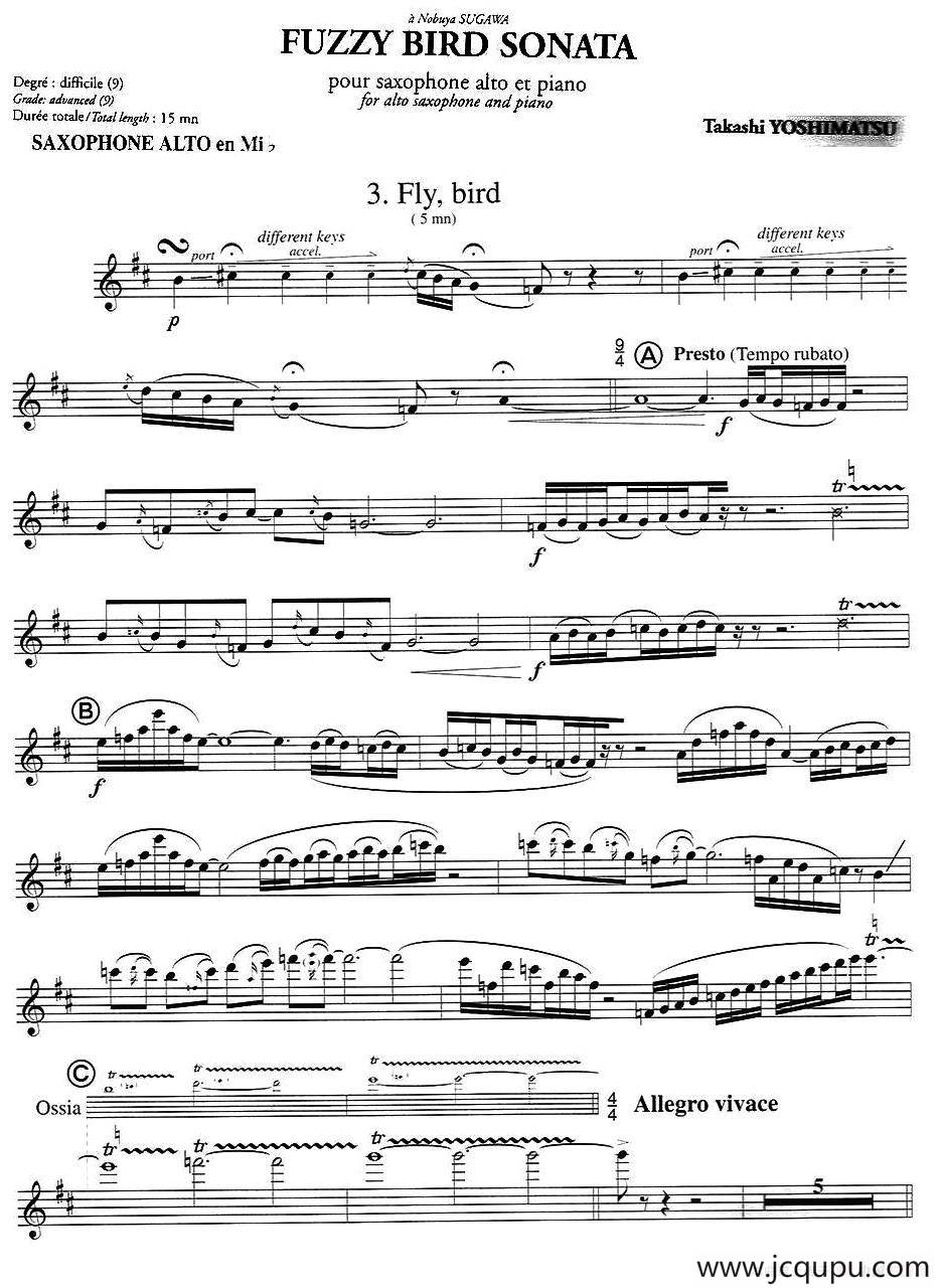 Fuzzy Bird Sonata（绒毛鸟奏鸣曲）（3、Fly Bird）简谱