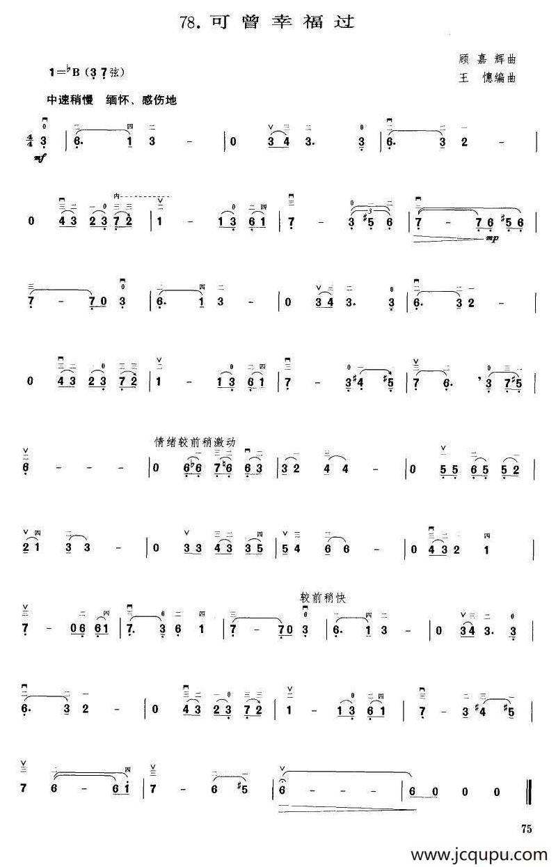 可曾幸福过（王懳编曲）简谱
