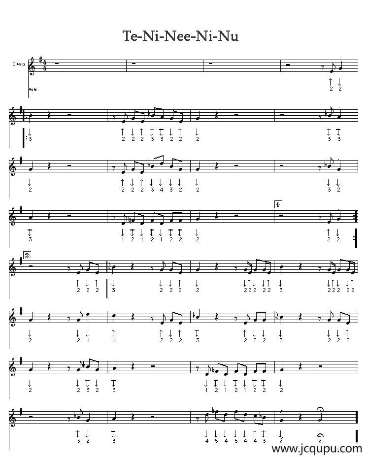 Te Ni Nee Ni Nu（布鲁斯）简谱