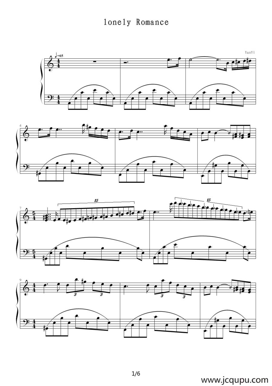 Lonely Romance简谱