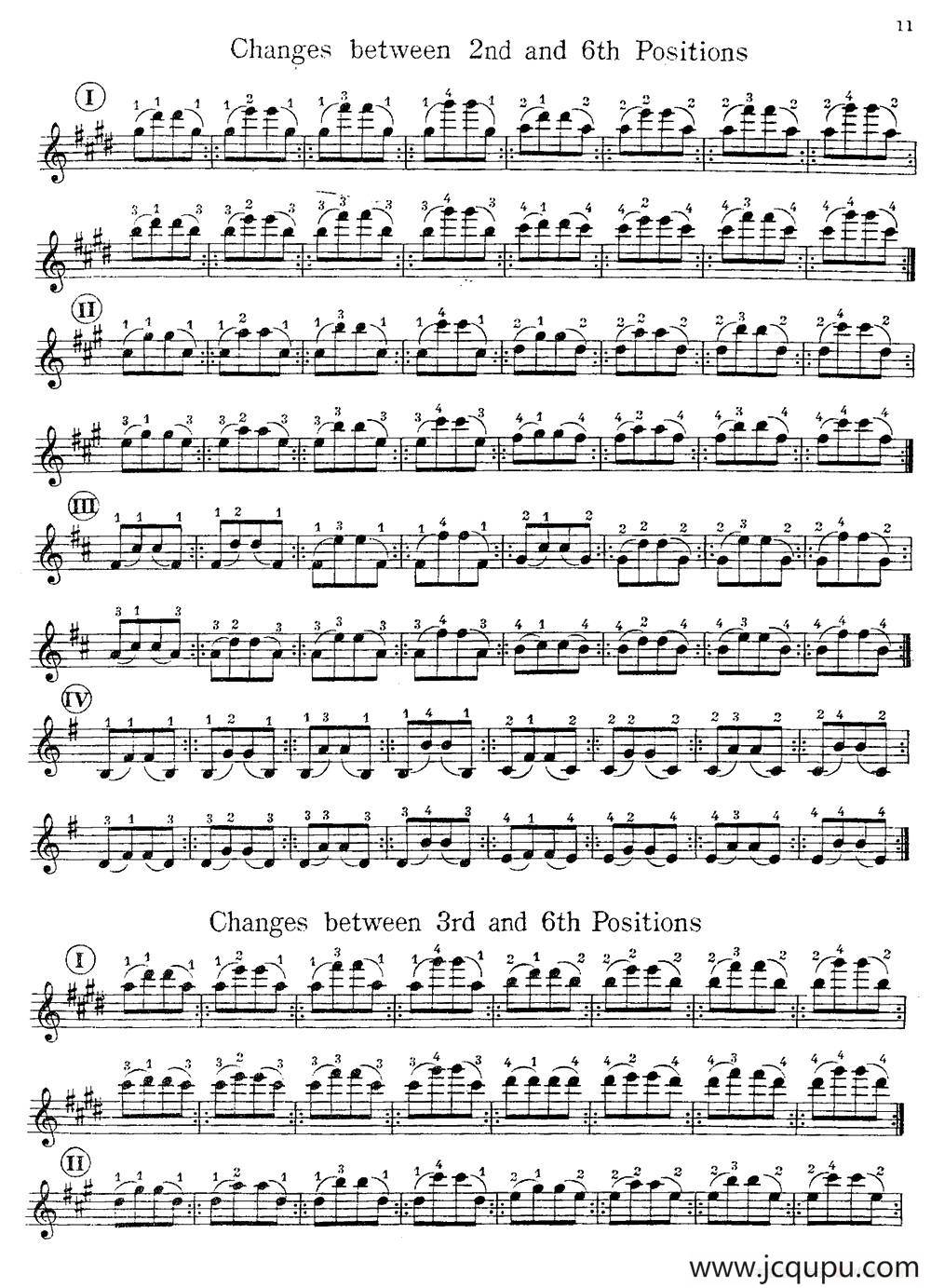 小提琴换把练习曲（第二部分）简谱