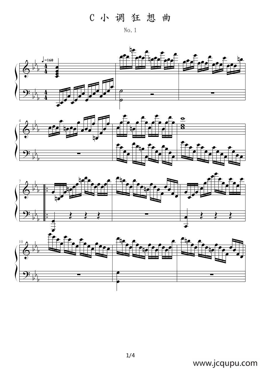 c小调狂想曲No.1简谱