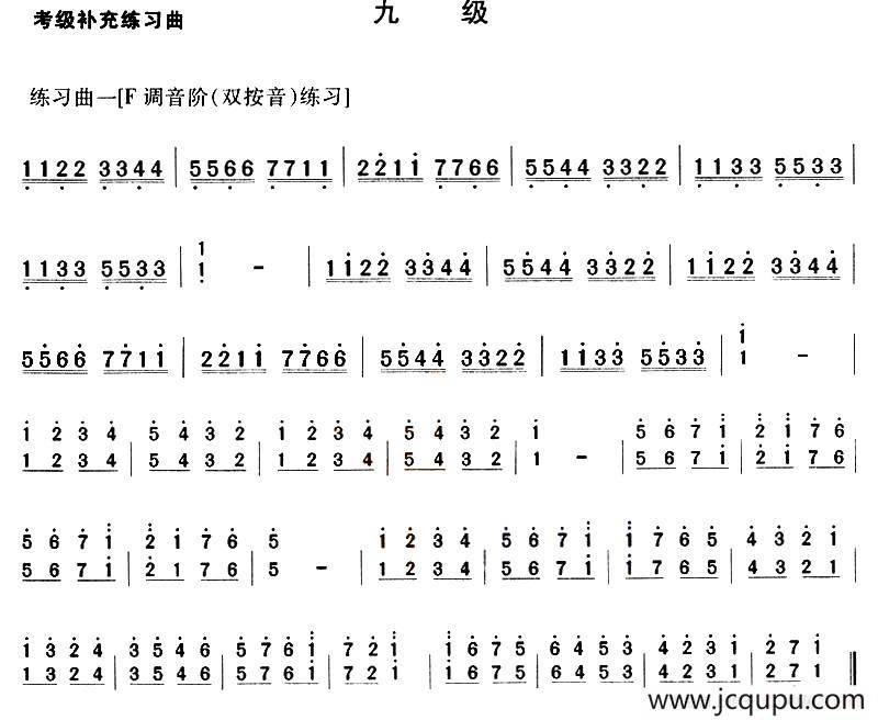 考级补充练习曲（九级）简谱