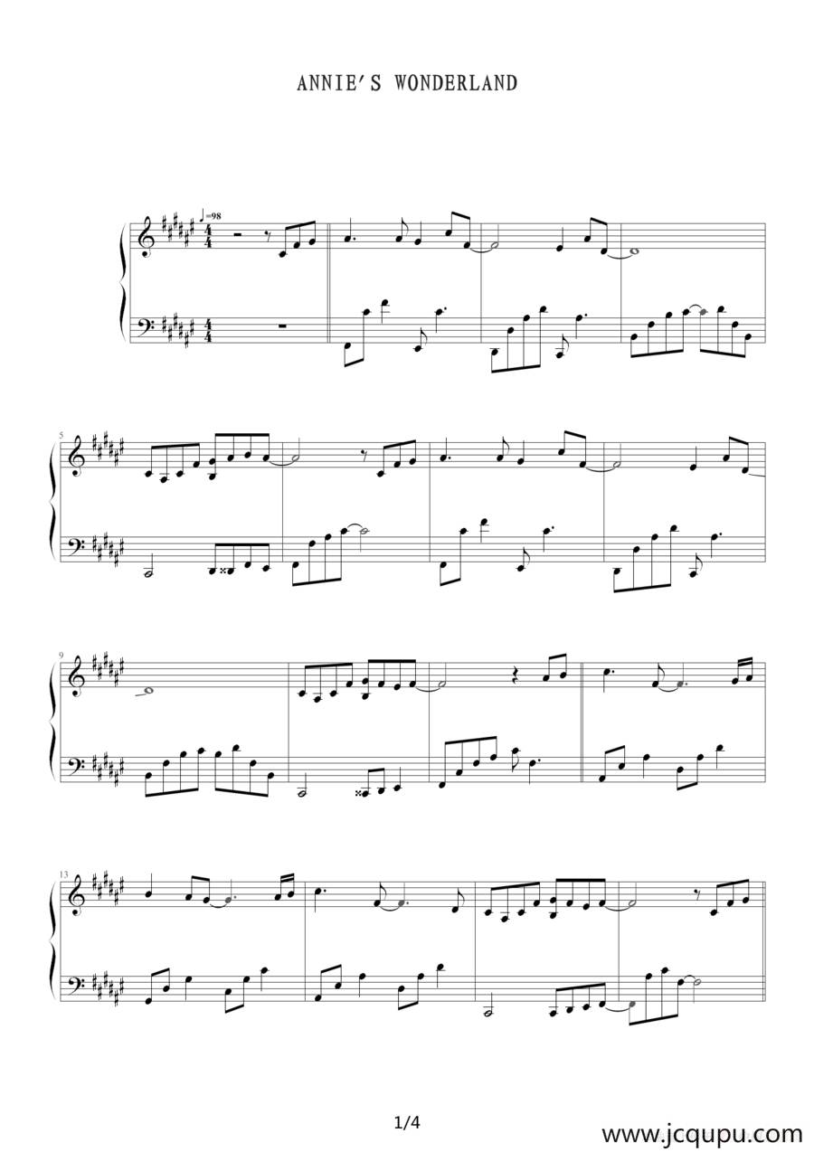 Annie's Wonderland简谱