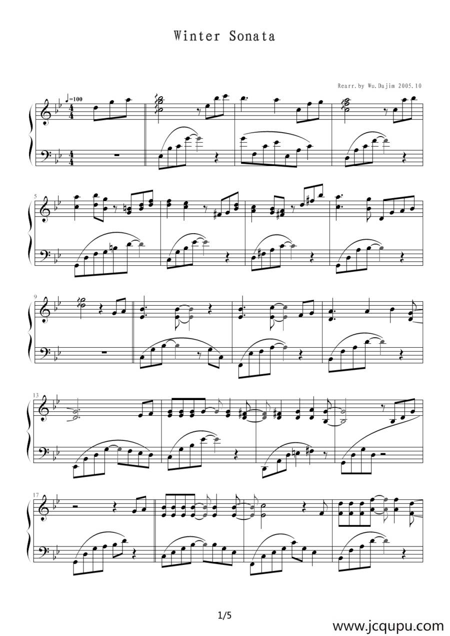 Winter Sonata（冬季恋歌）简谱