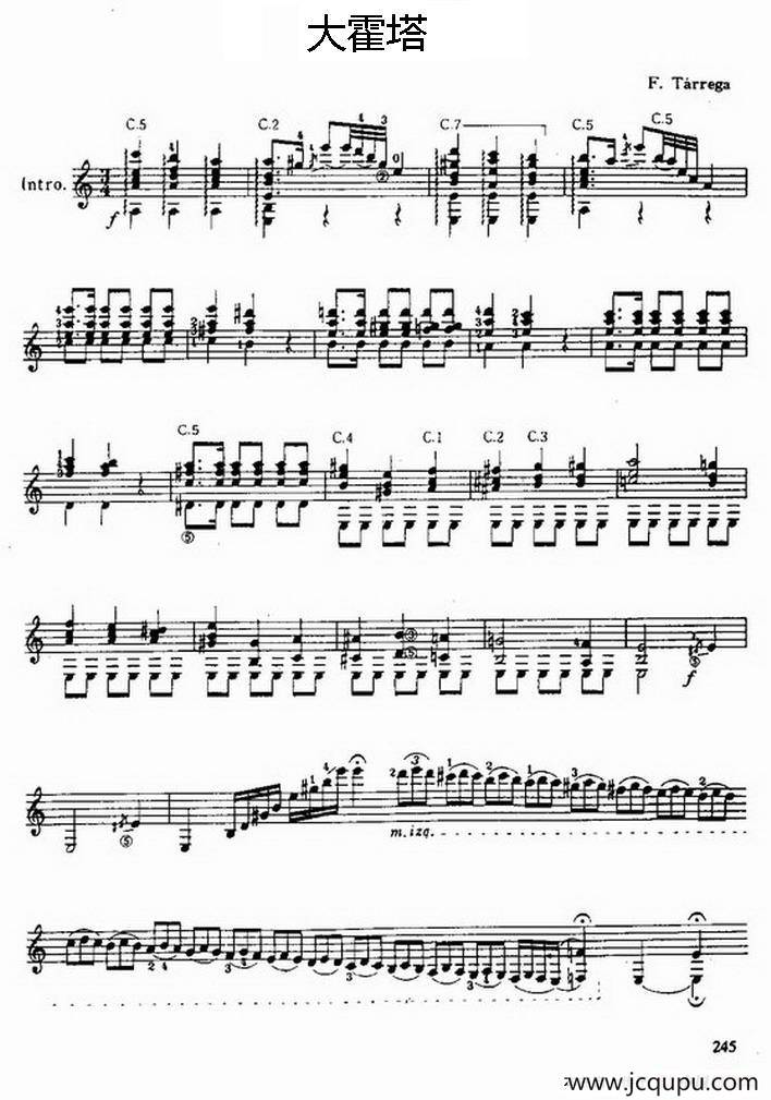 大霍塔（古典吉他）简谱