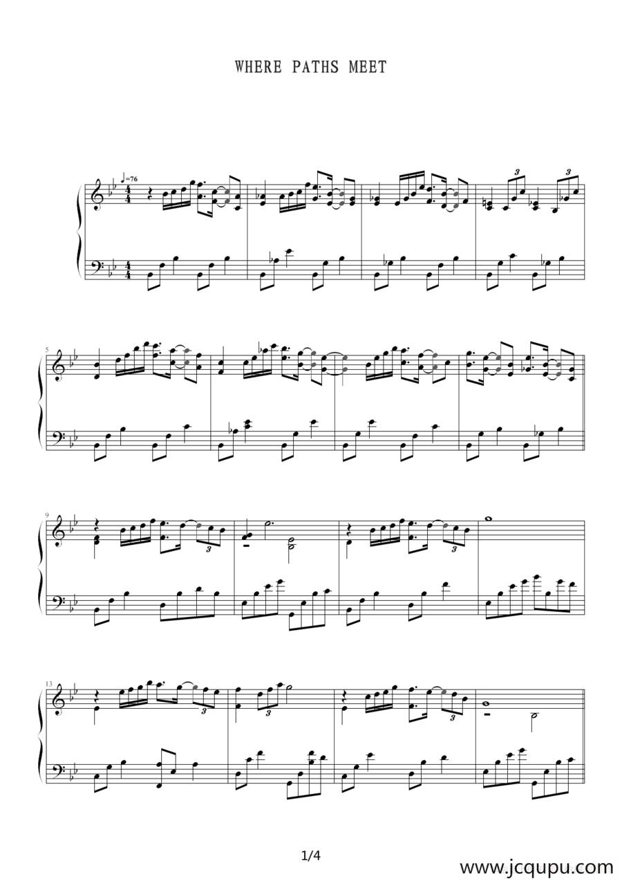 Where Paths Meet简谱