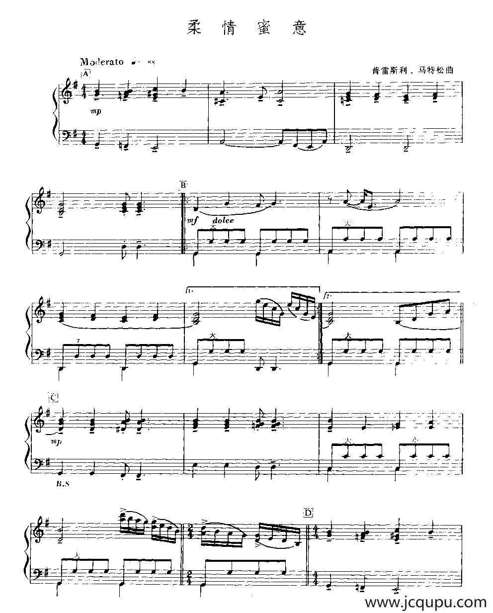 柔情蜜意简谱