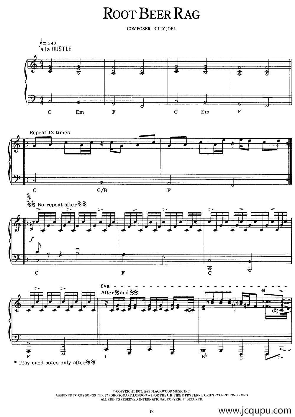 Root Beer Rag简谱