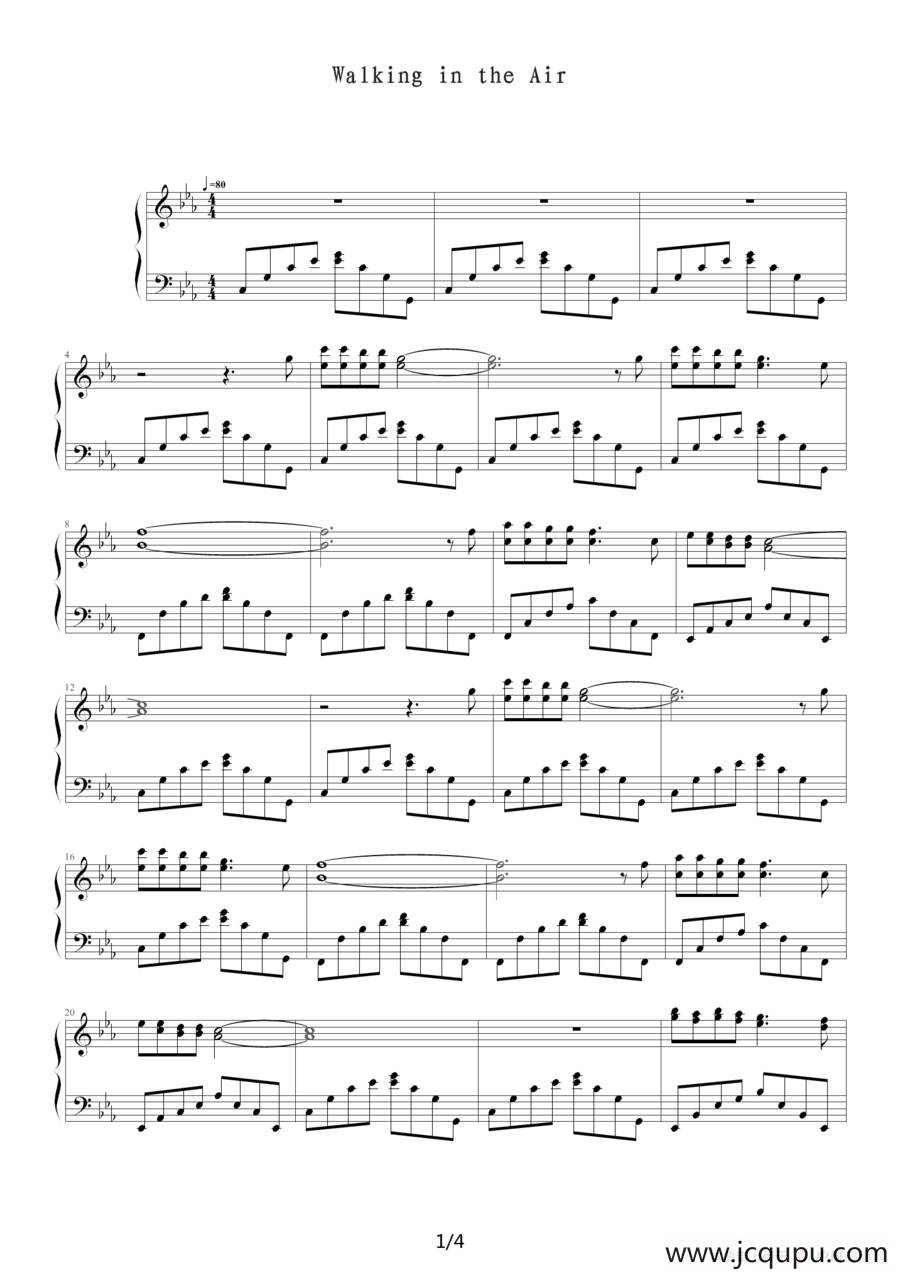 Walking in the air简谱