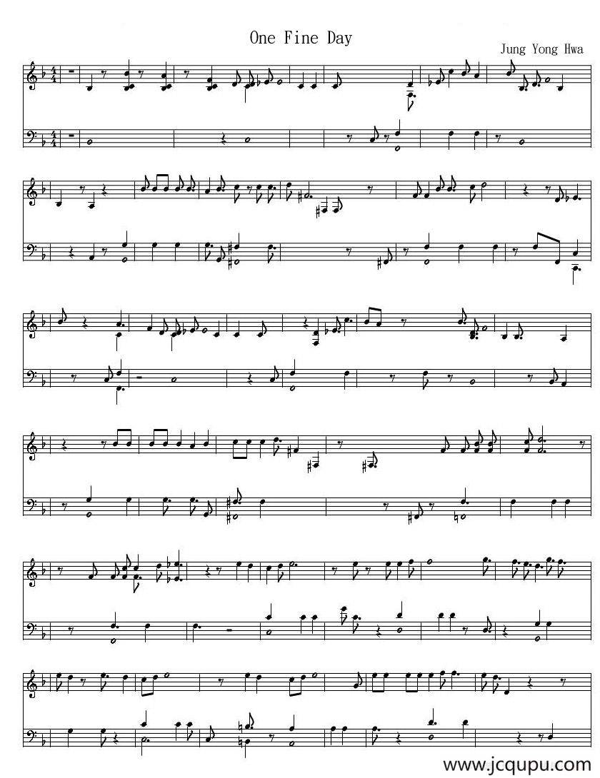 One Fine Day（美好的一天）简谱